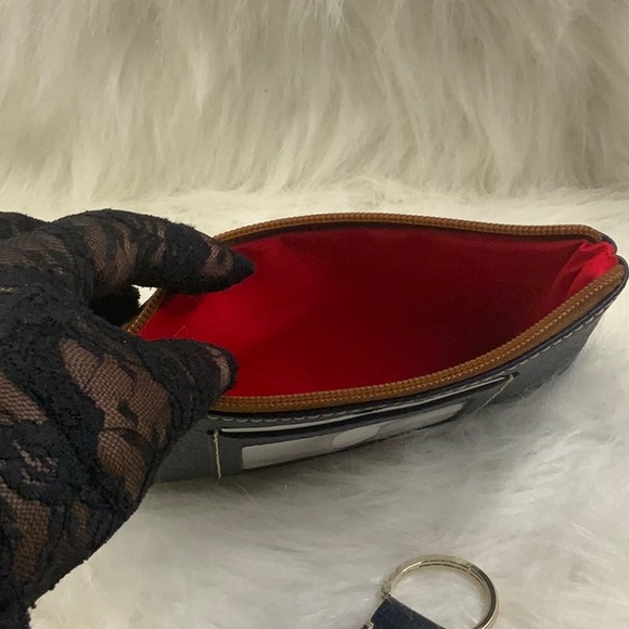 Dooney & Bourke Pebble Leather Pouch W/Key Chain ( NWOT) Navy - Picture 8 of 11